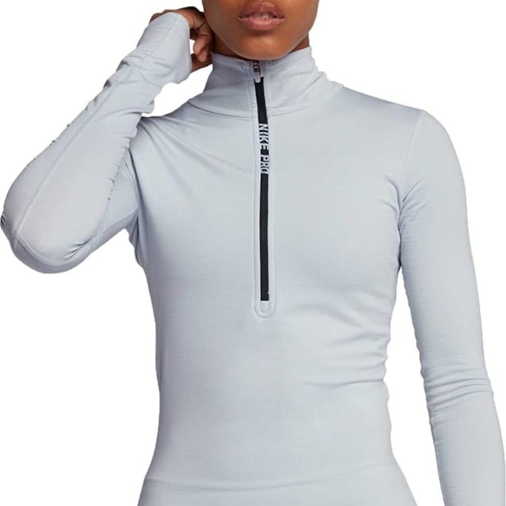 Nike Women's Long Sleeve Top - Light Gray